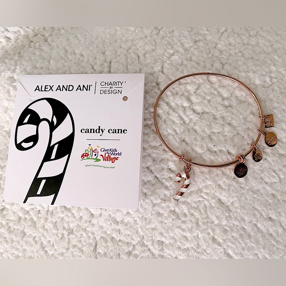 Limited Edition NWT Alex & Ani Candy Cane Holiday Christmas Charm Bracelet